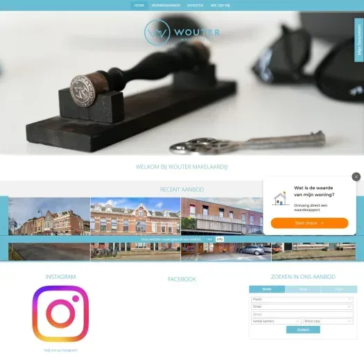 Capture d'écran du site web de www.woutermakelaardij.nl