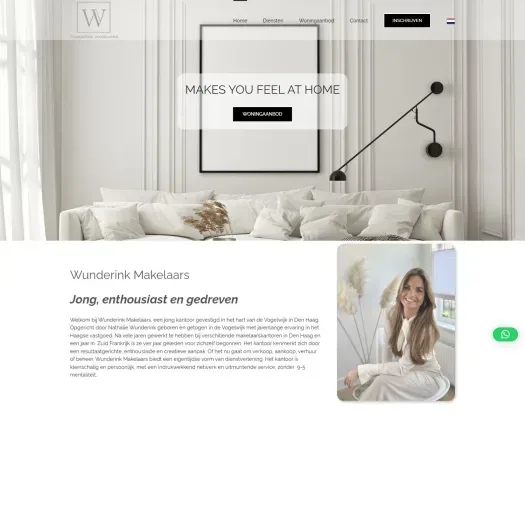 Screenshot der Website von www.wunderinkmakelaars.nl