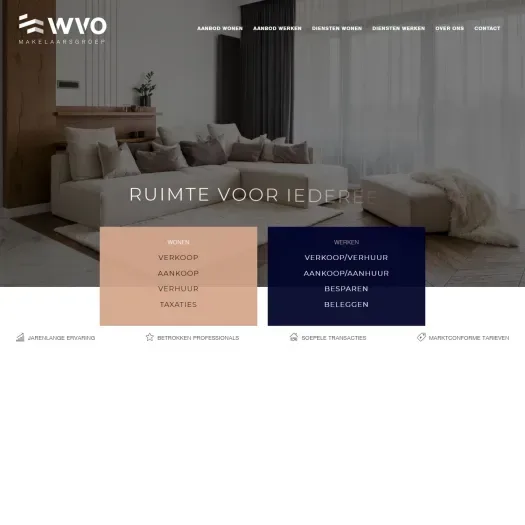 Screenshot der Website von www.wvo.nl
