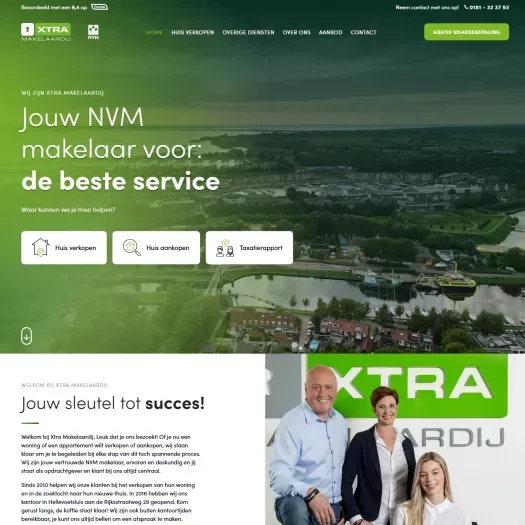Screenshot der Website von www.xtramakelaardij.nl