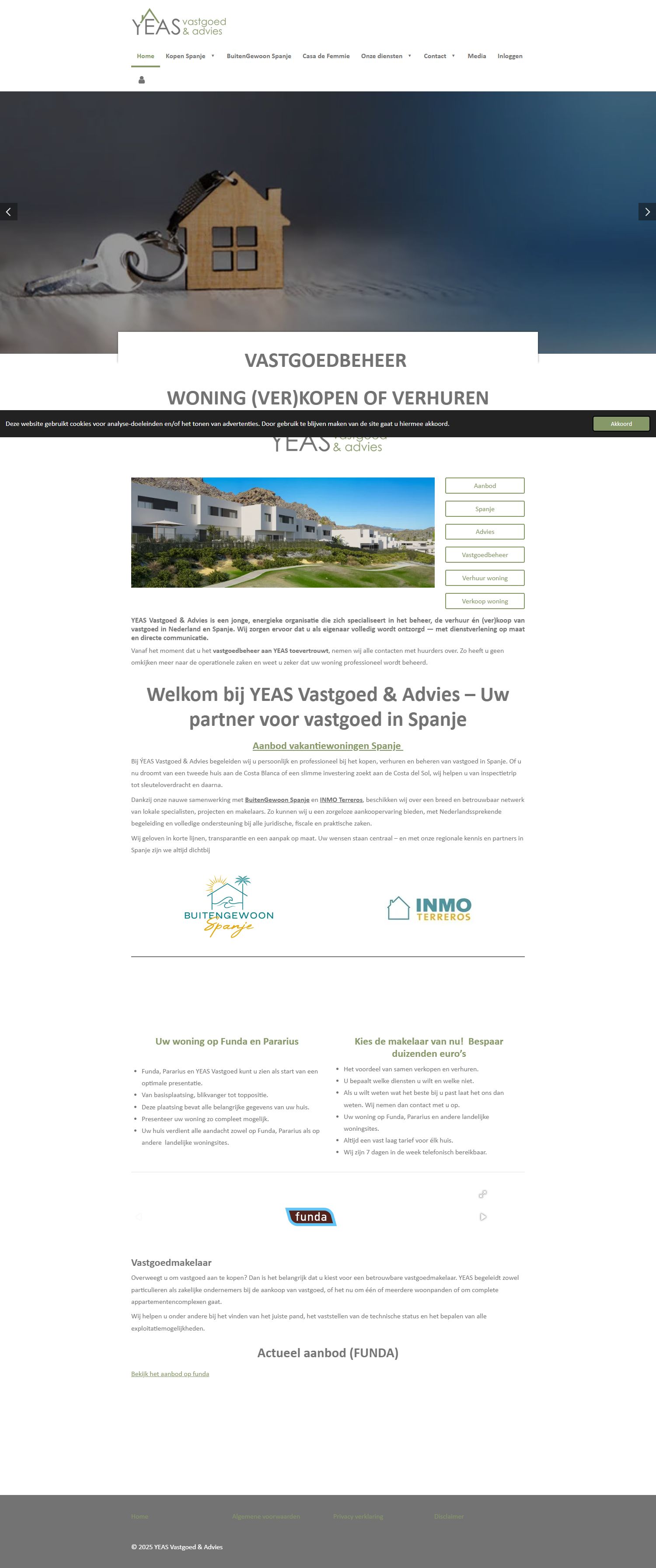 Screenshot van de website van www.yeas-vastgoed.nl