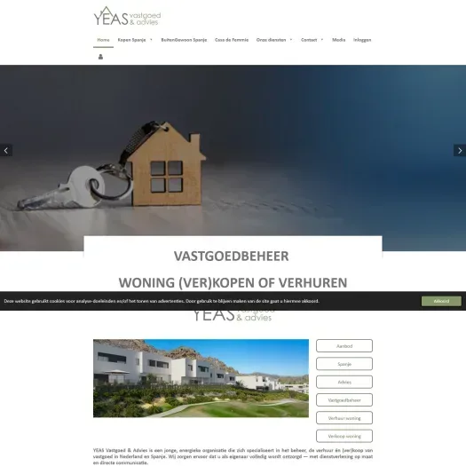 Screenshot der Website von www.yeas-vastgoed.nl