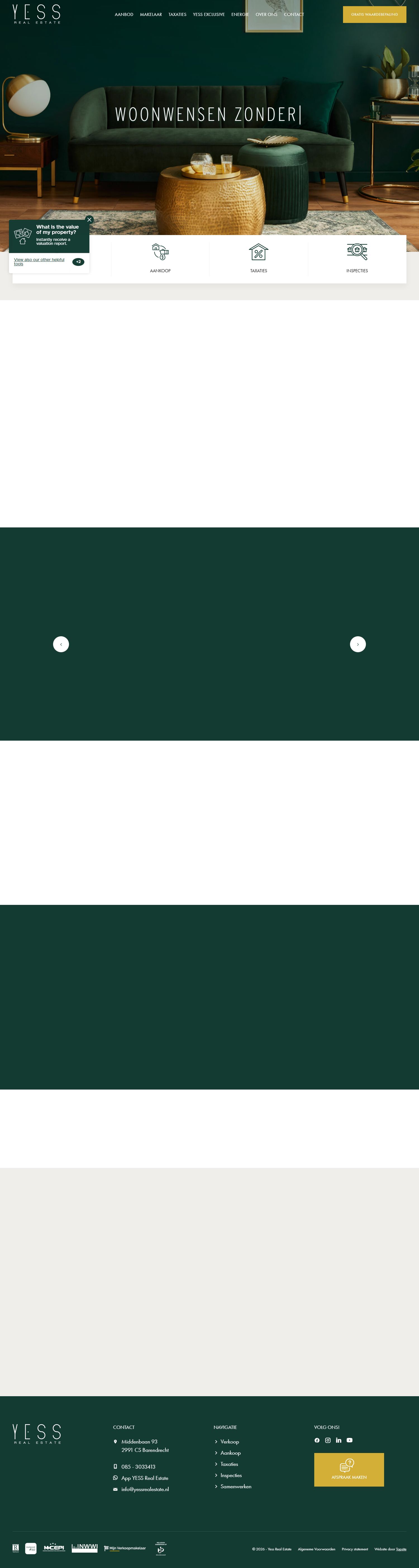 Screenshot van de website van www.yessrealestate.nl