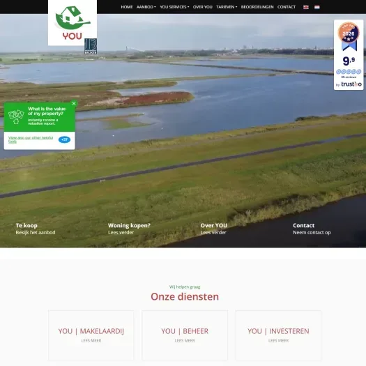 Screenshot van de website van www.yourealestate.eu