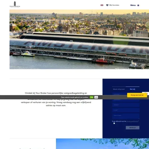 Screenshot van de website van www.yourbroker.nl