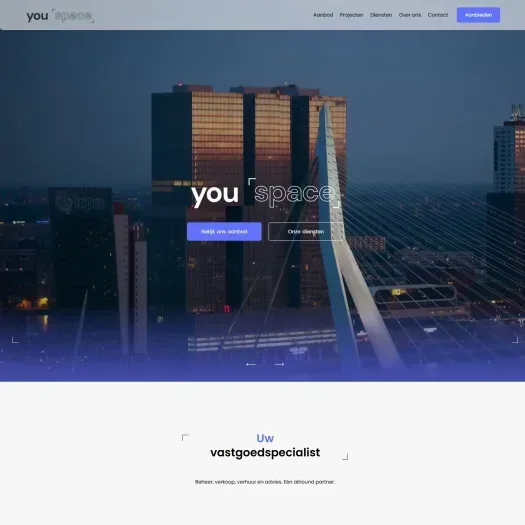 Screenshot van de website van www.youspace.nl