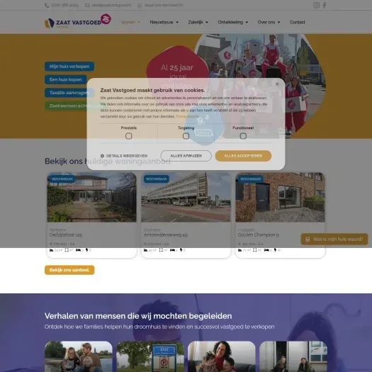 Capture d'écran du site web de www.zaatvastgoed.nl