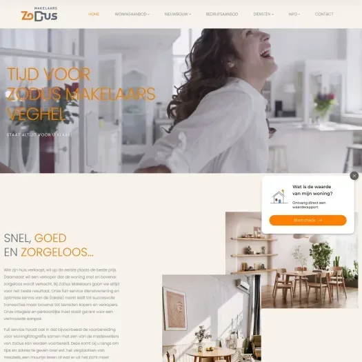 Screenshot der Website von www.zodus.nl