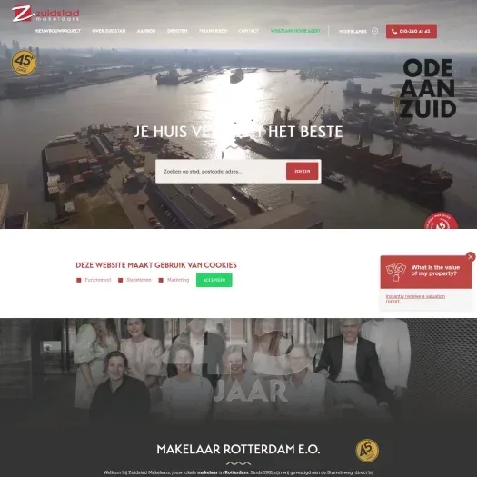 Capture d'écran du site web de www.zuidstad.nl