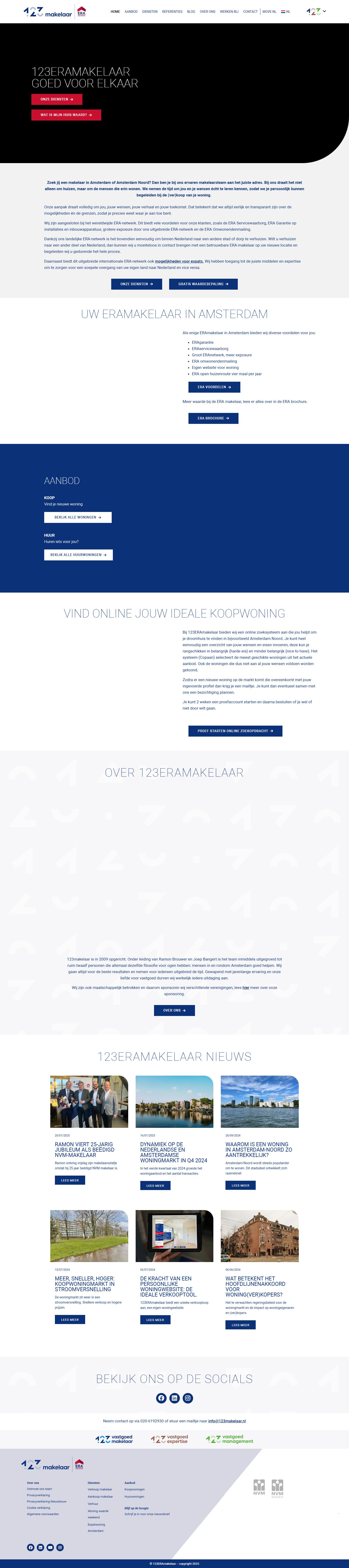 Screenshot van de website van www.123makelaar.nl