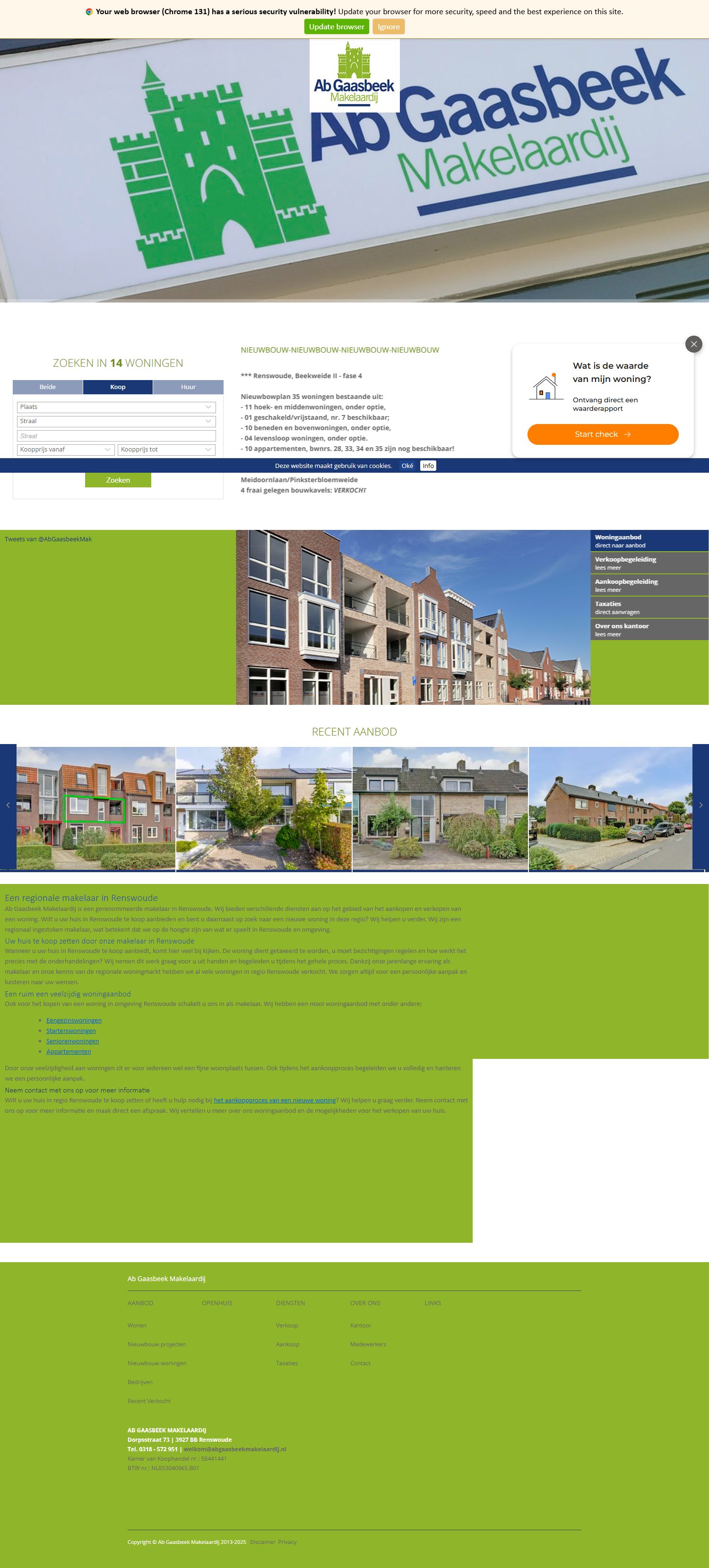 Screenshot van de website van www.abgaasbeekmakelaardij.nl