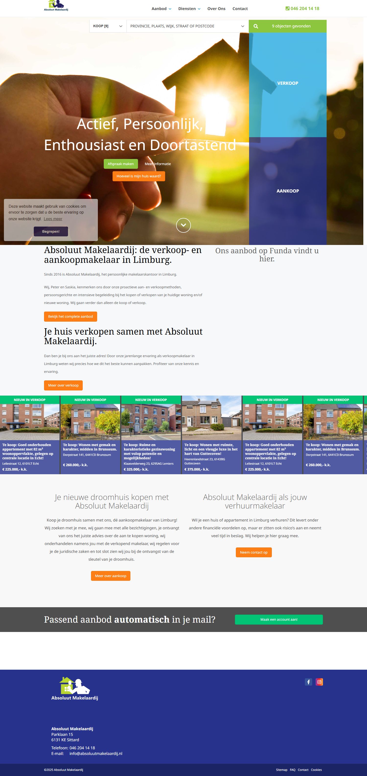 Screenshot van de website van www.absoluutmakelaardij.nl