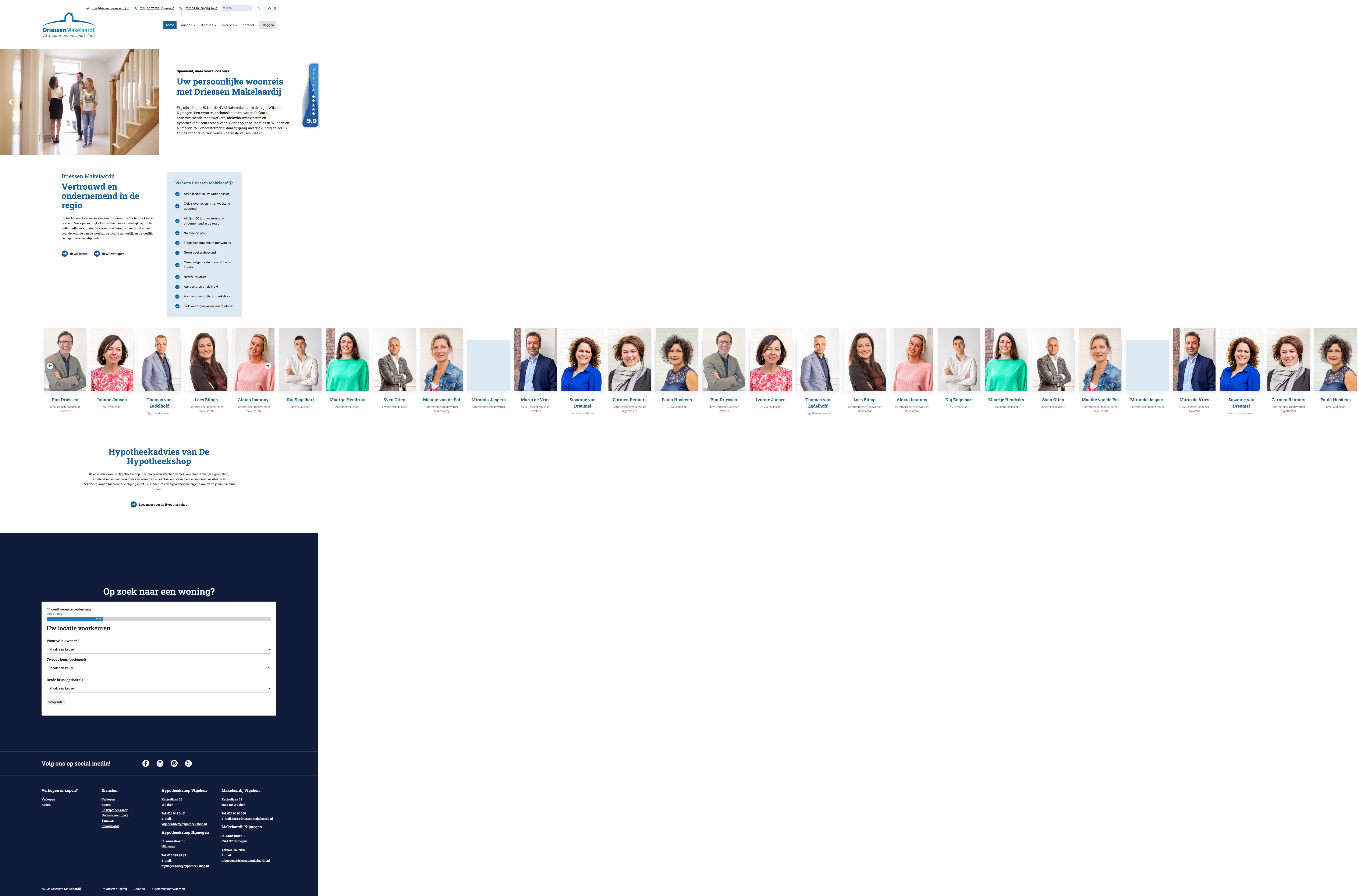 Screenshot van de website van driessenmakelaardij.nl