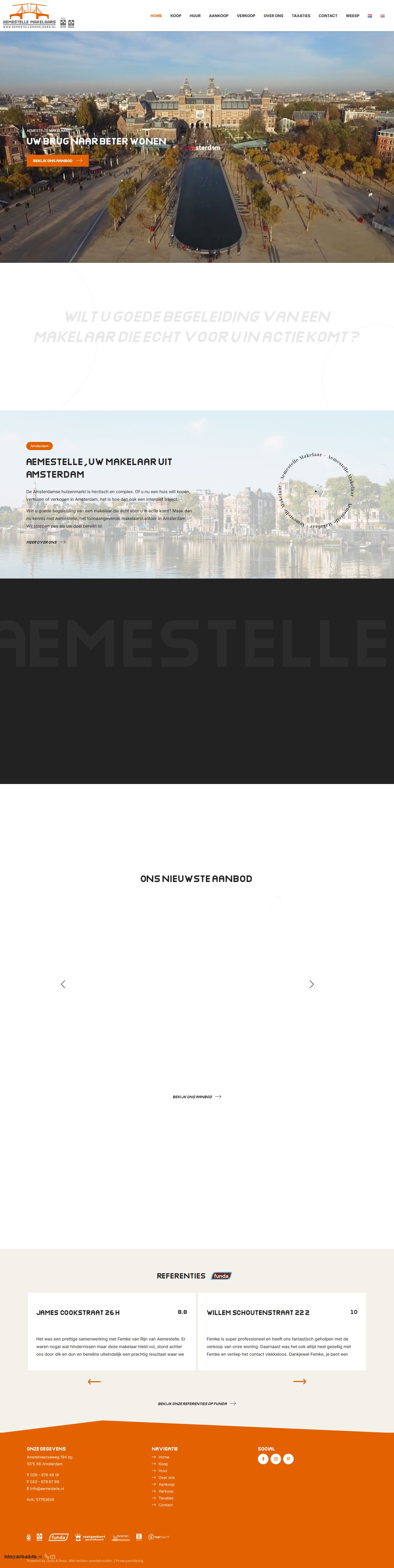 Screenshot van de website van www.aemestelle.nl