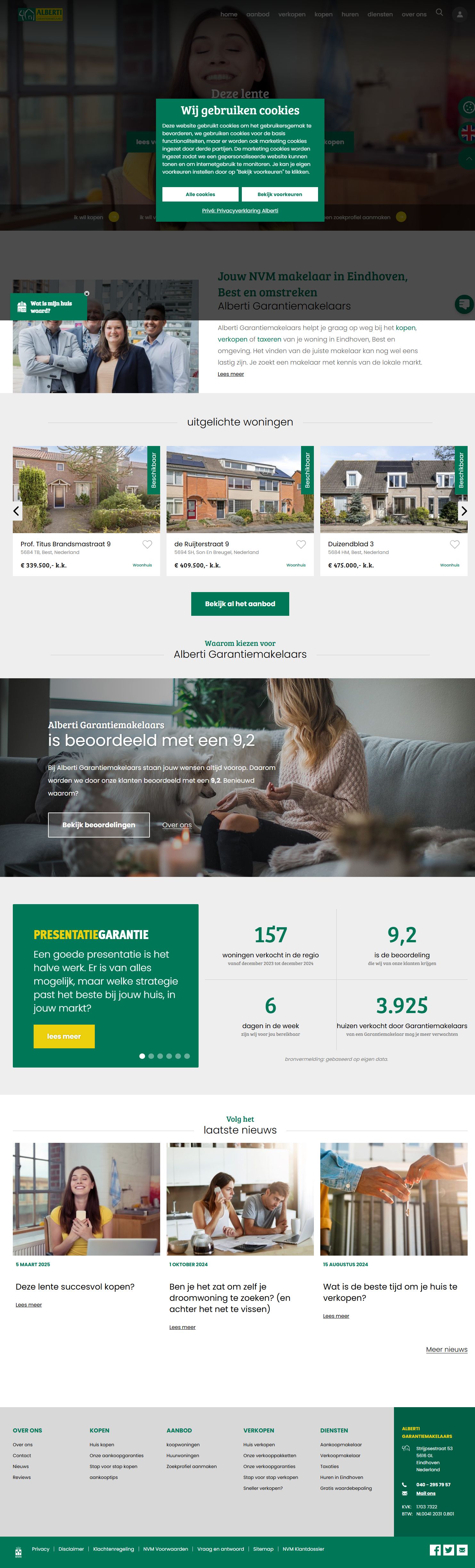 Screenshot van de website van www.alberti.nl