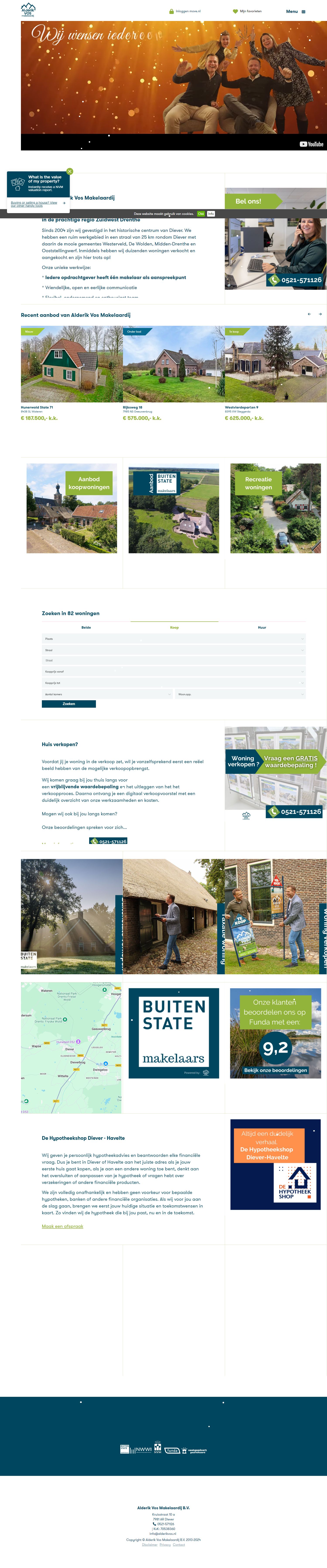 Screenshot van de website van www.alderikvos.nl