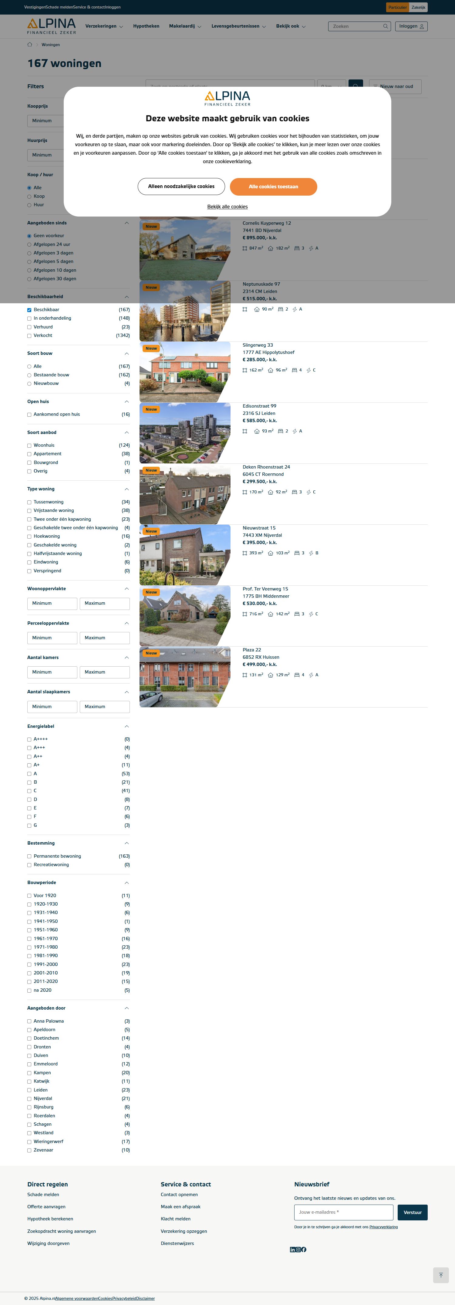 Screenshot van de website van www.alpina.nl