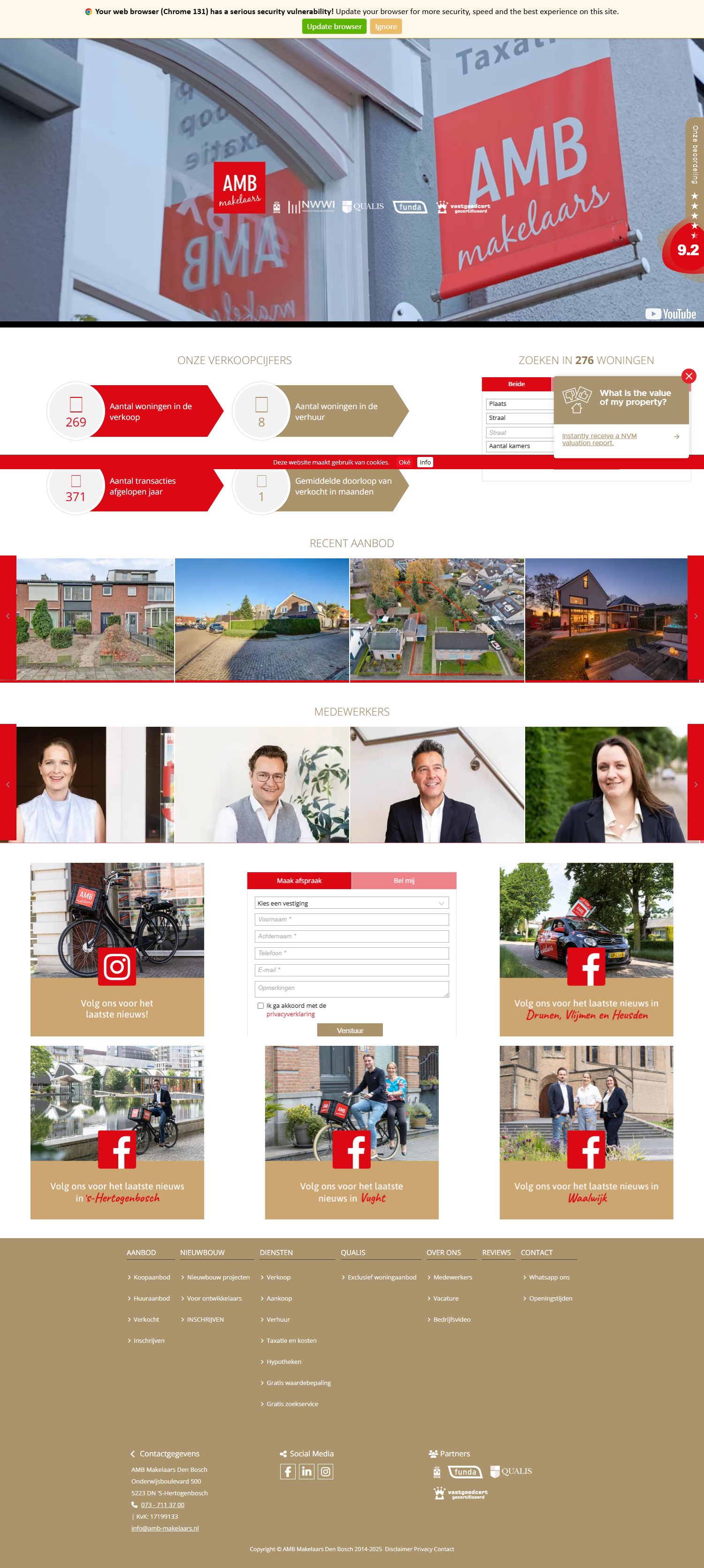 Screenshot van de website van www.amb-makelaars.nl