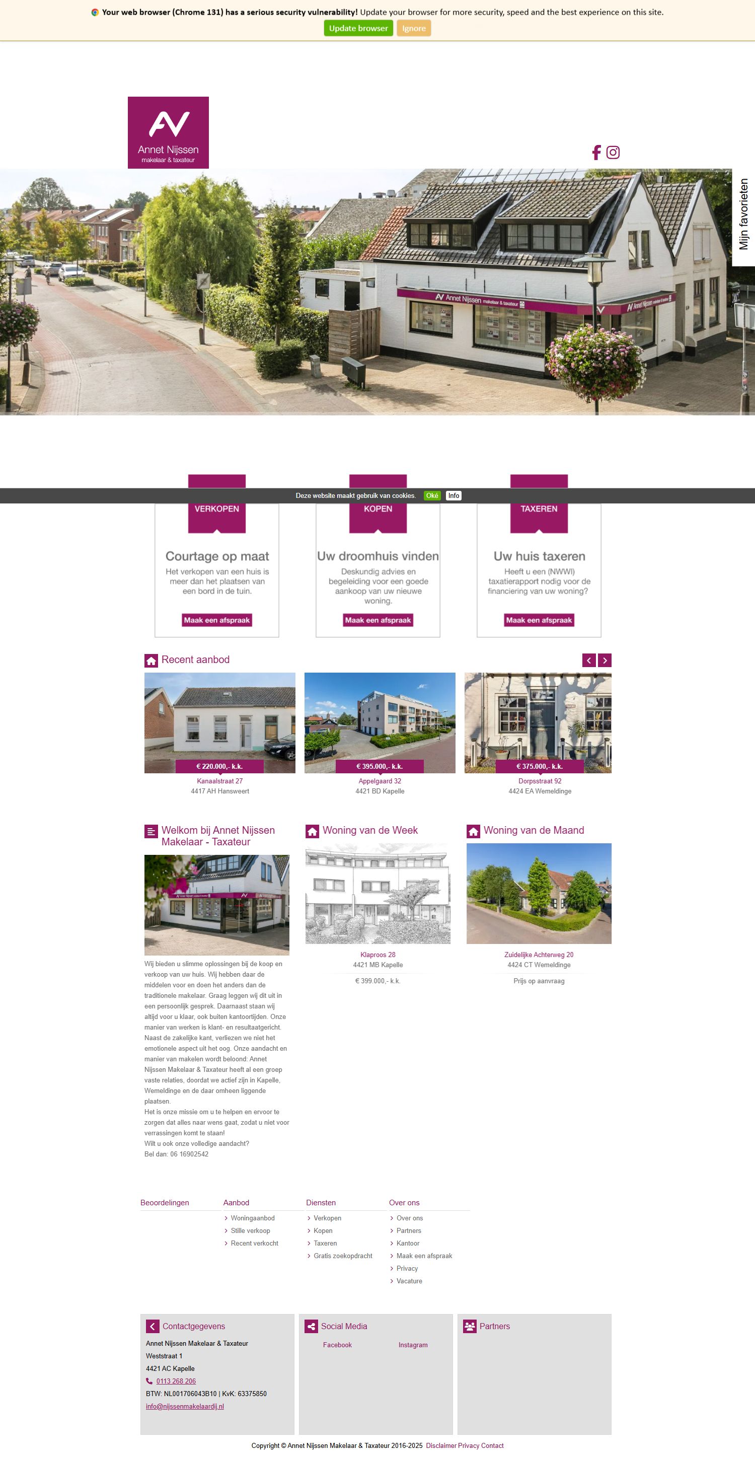 Screenshot van de website van www.nijssenmakelaardij.nl