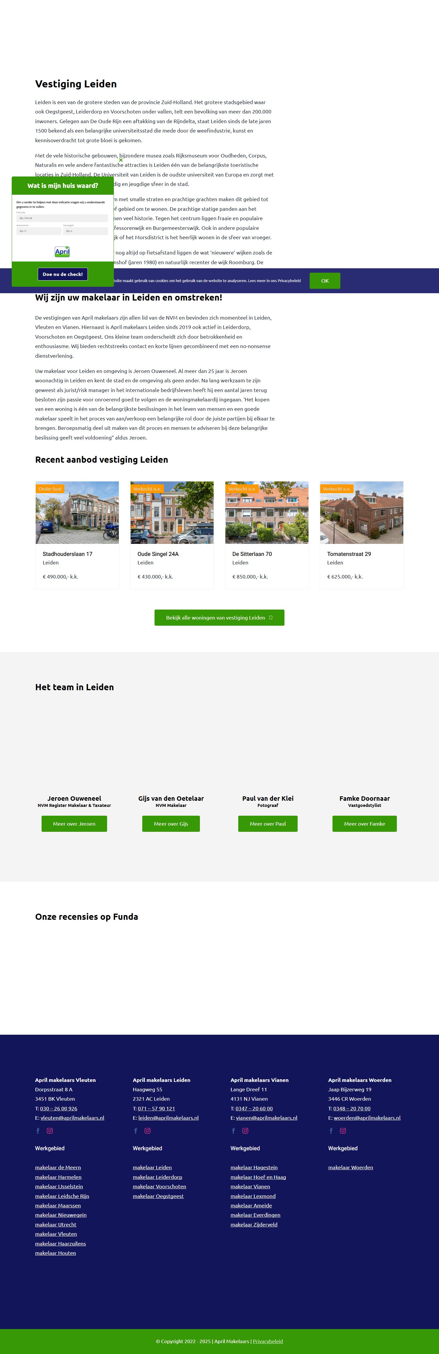 Screenshot van de website van www.aprilmakelaars.nl