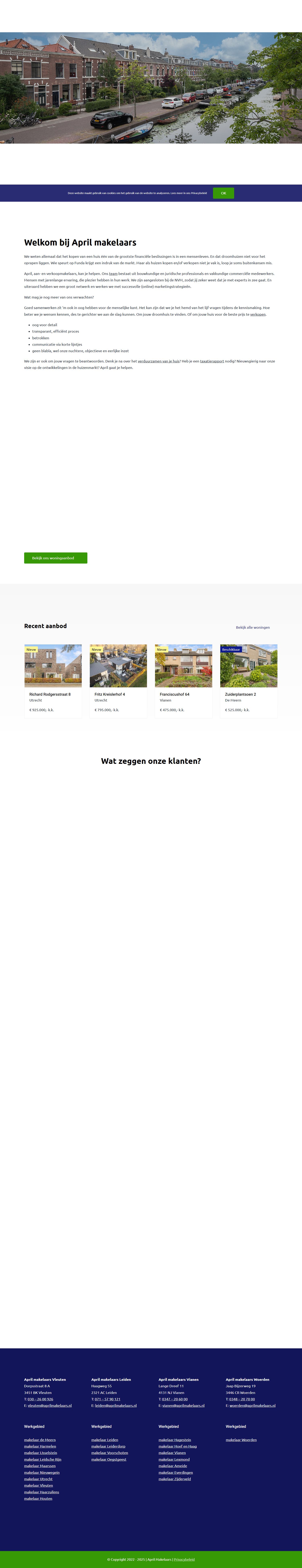Screenshot van de website van www.aprilmakelaars.nl