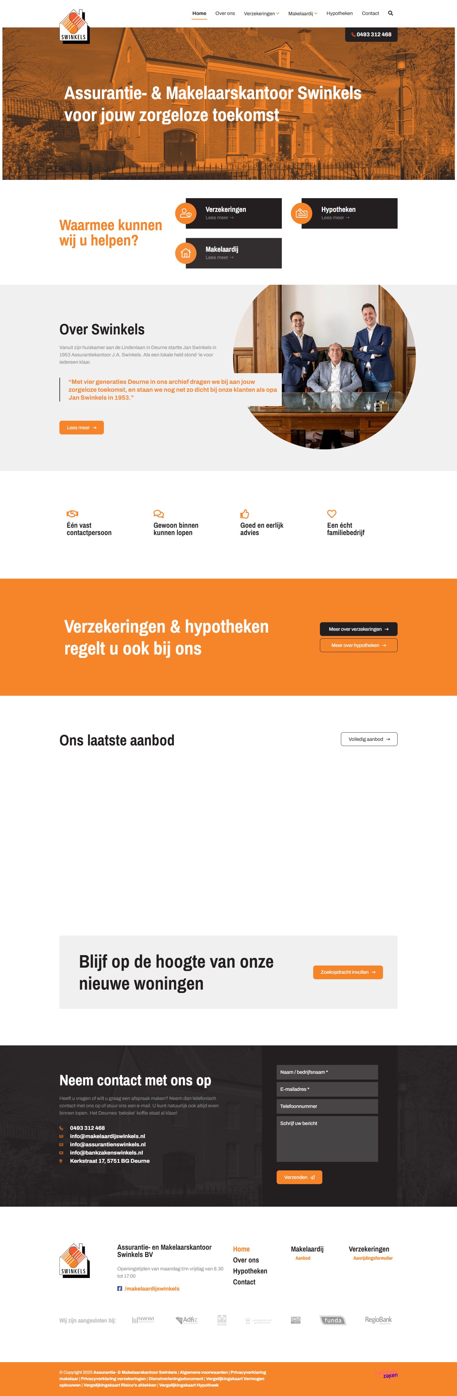 Screenshot van de website van www.makelaardijswinkels.nl