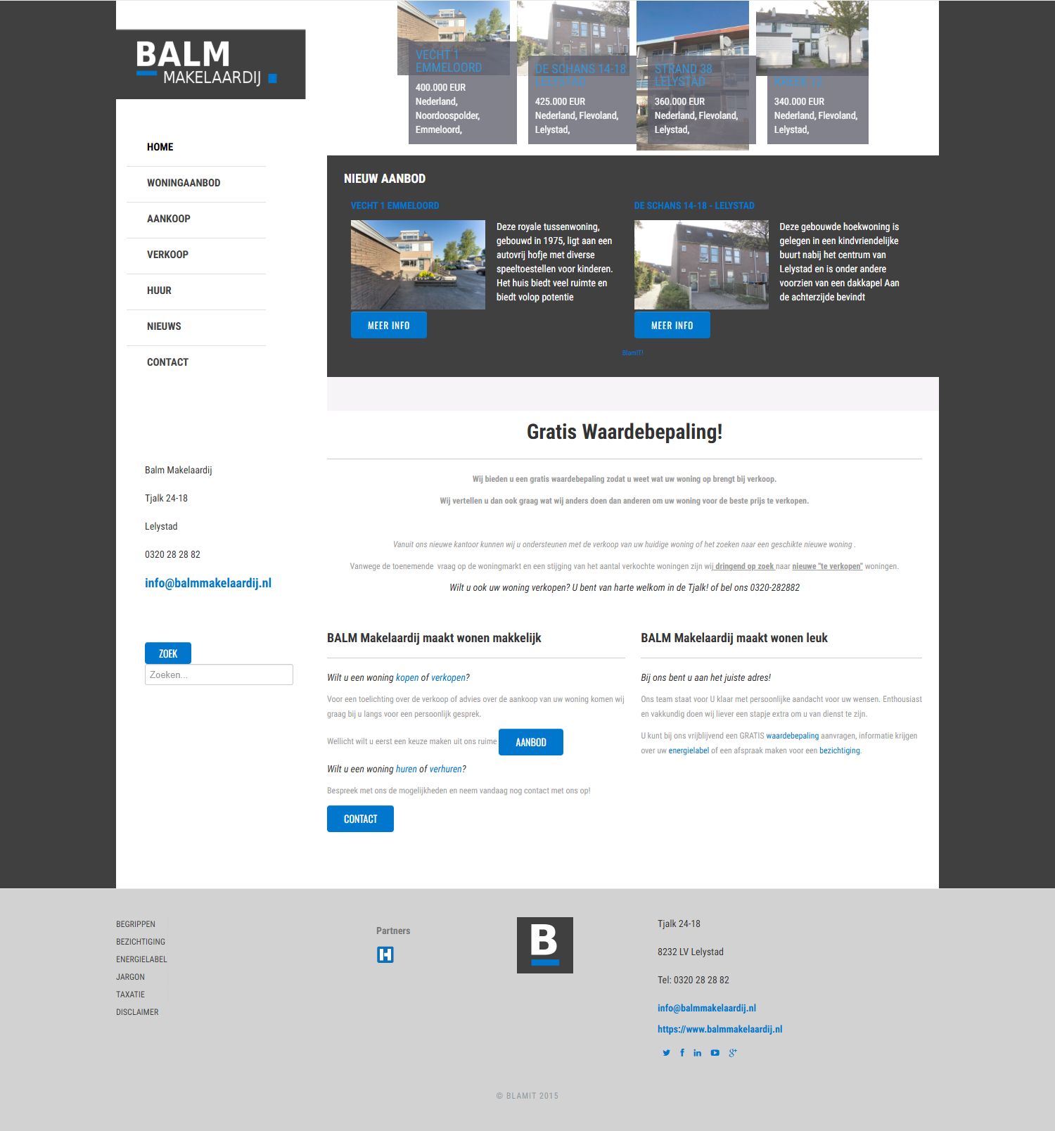 Screenshot van de website van www.balmmakelaardij.nl