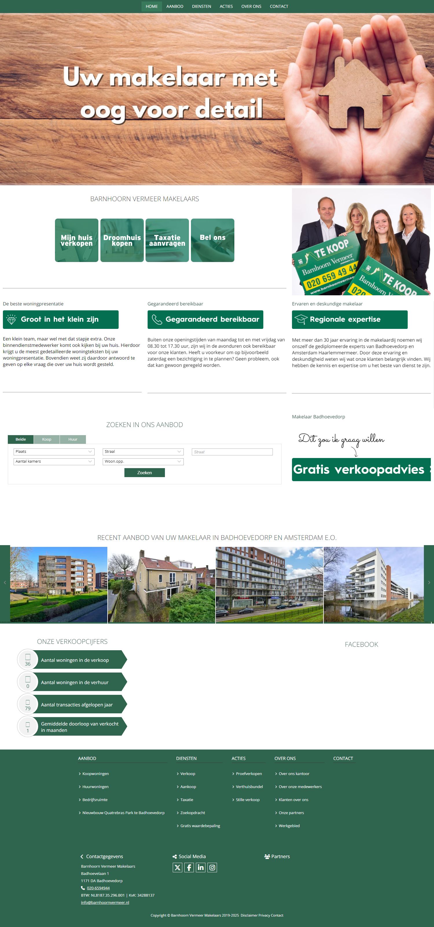 Screenshot van de website van www.barnhoornvermeer.nl