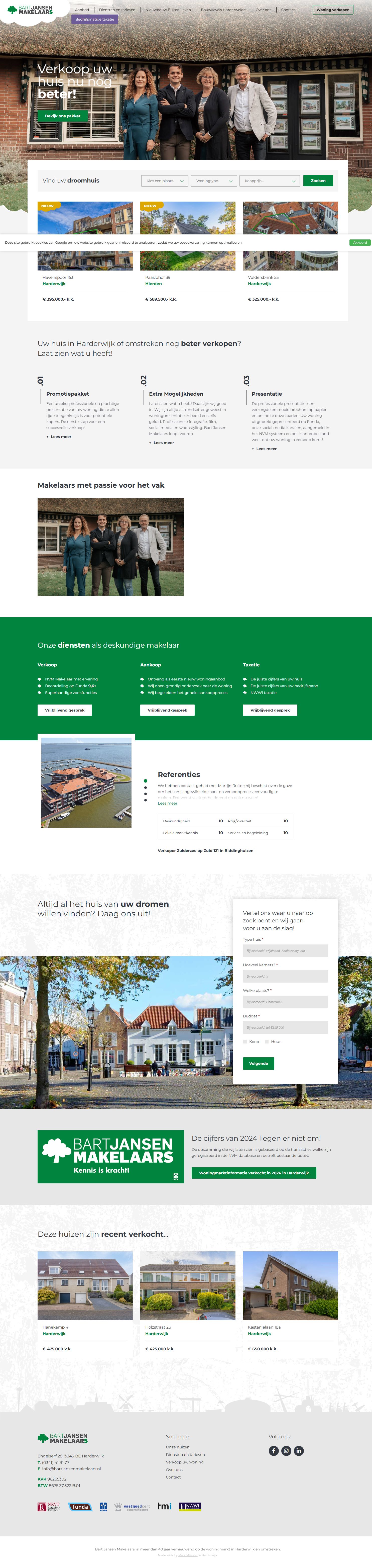 Screenshot van de website van www.bartjansenmakelaars.nl
