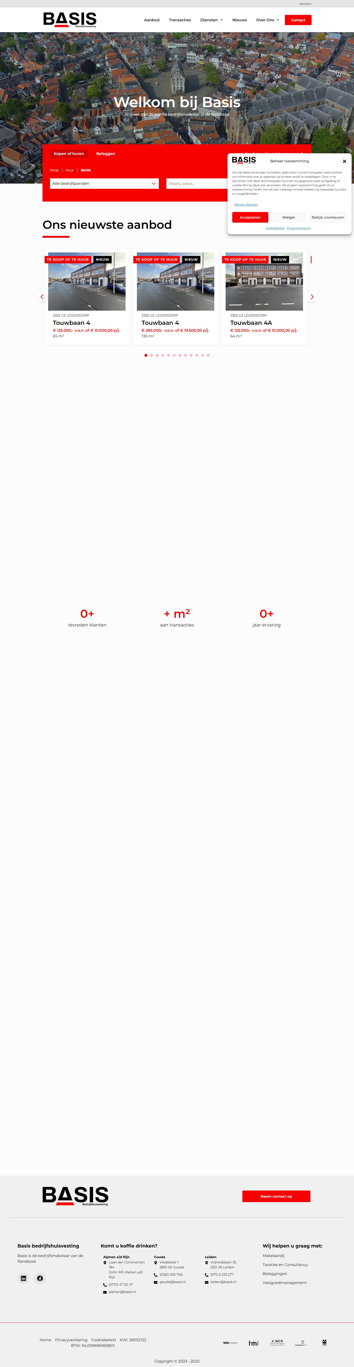 Screenshot van de website van www.basis.nl