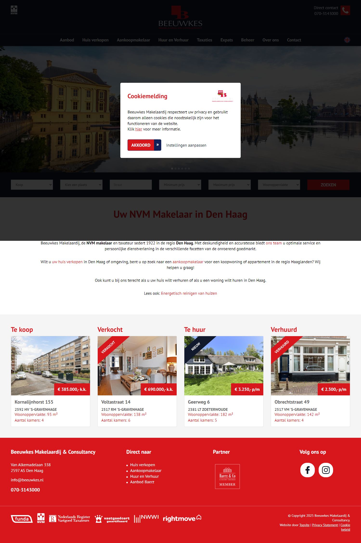 Screenshot van de website van www.beeuwkes.nl
