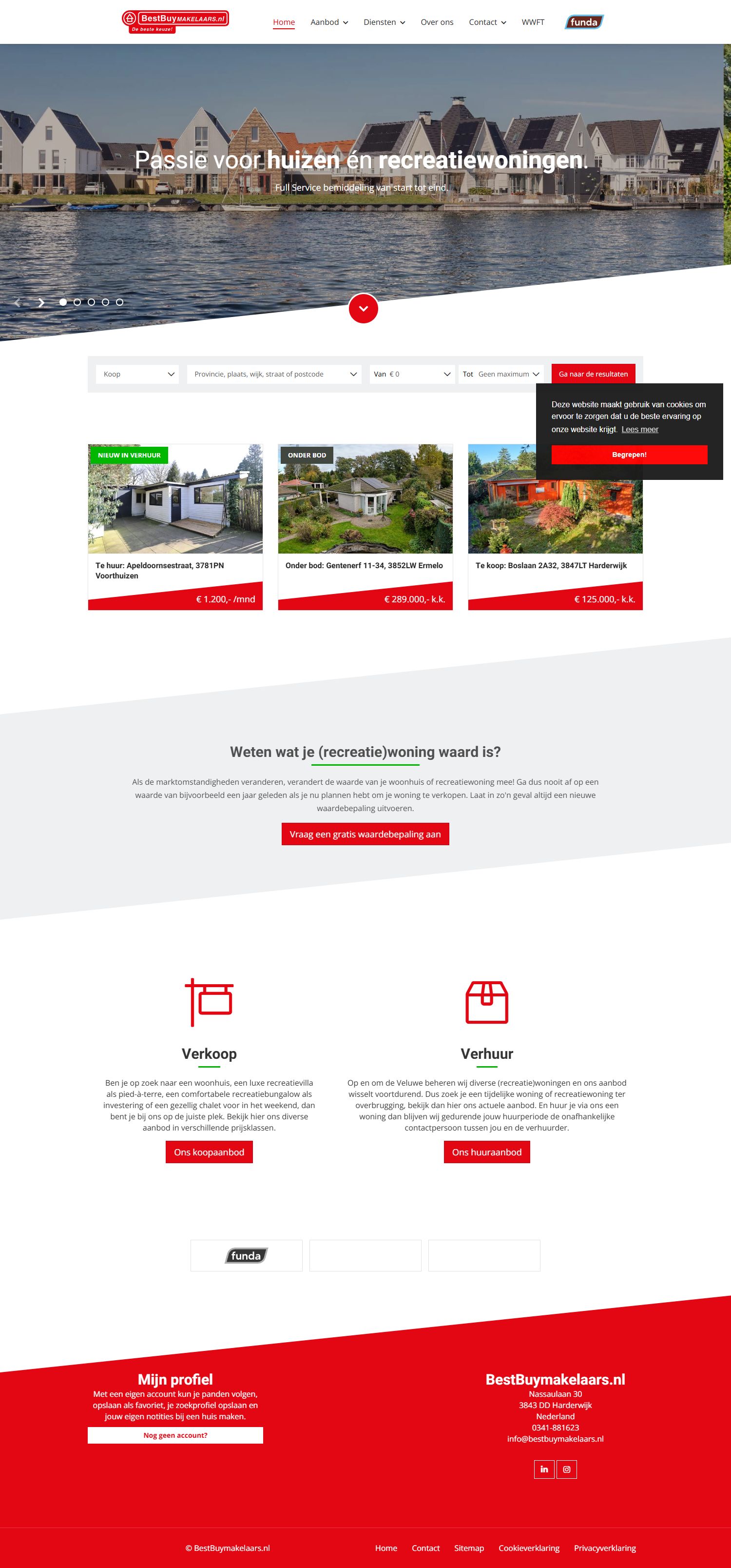 Screenshot van de website van www.bestbuymakelaars.nl