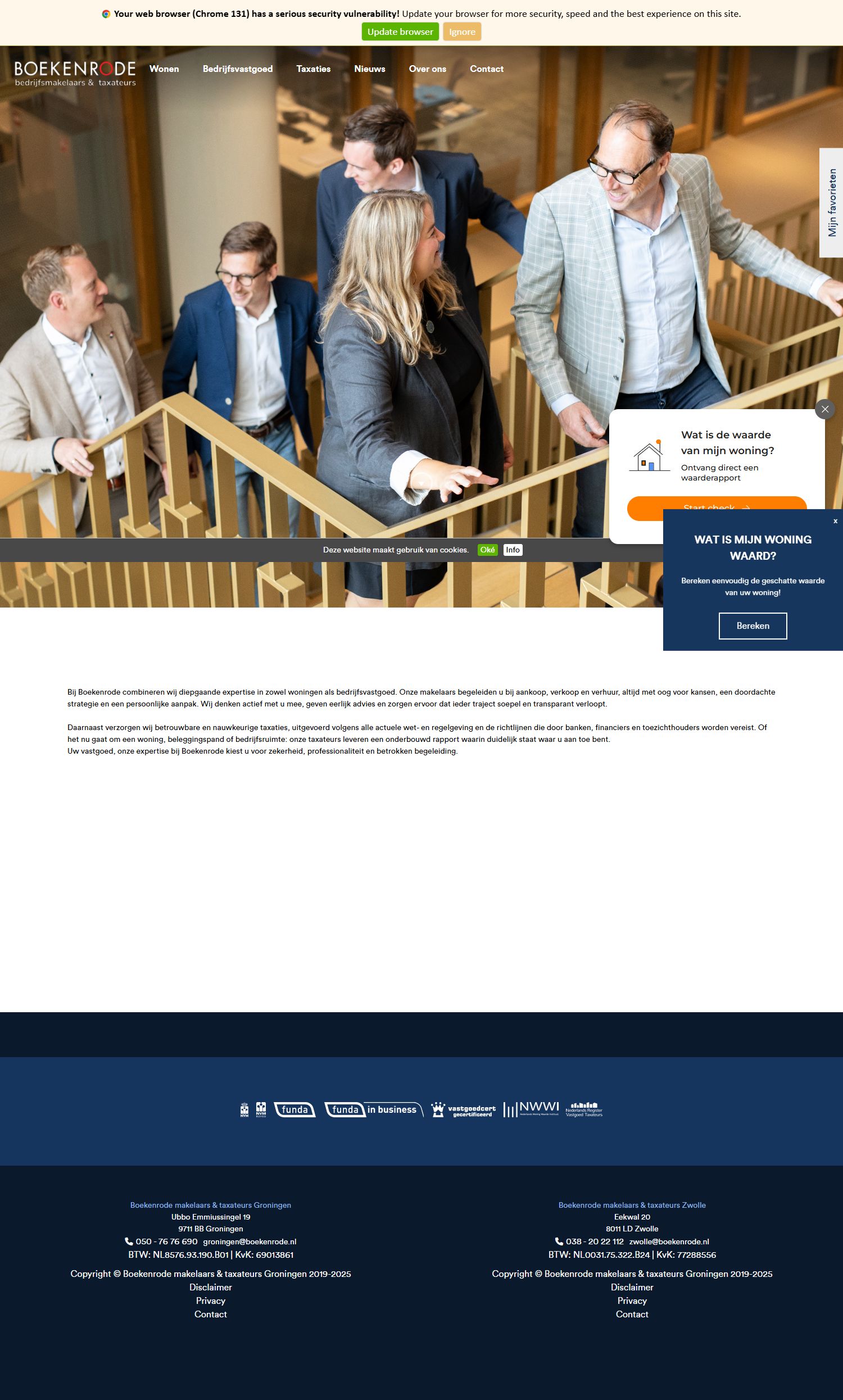 Screenshot van de website van www.boekenrode.nl