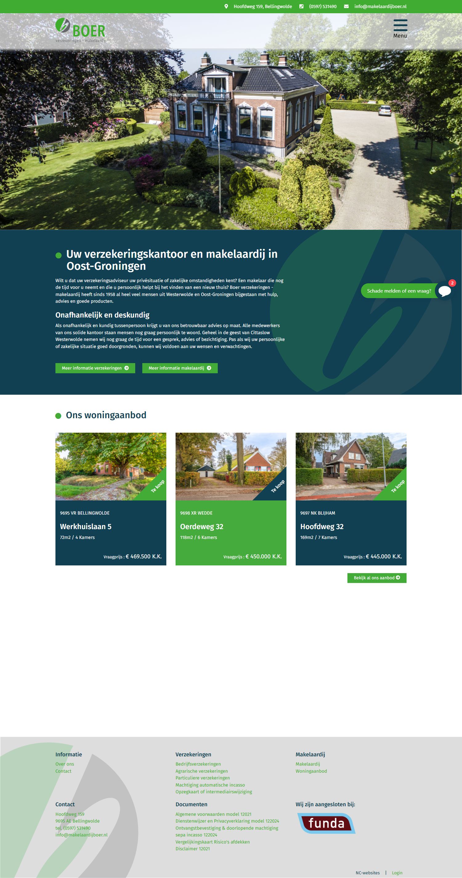 Screenshot van de website van www.makelaardijboer.nl