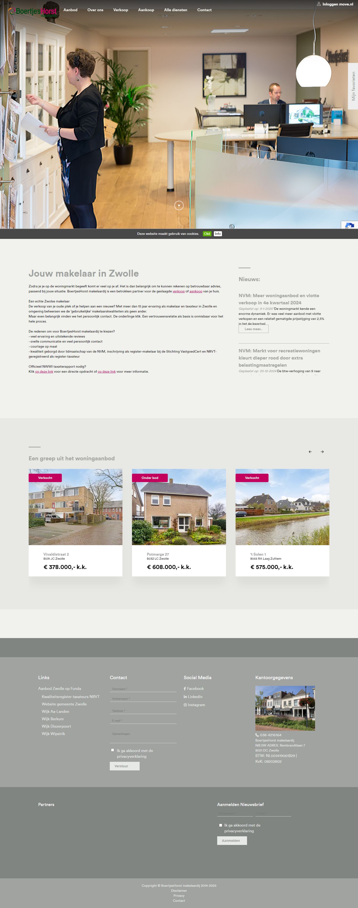 Screenshot van de website van www.boertjeshorst.nl