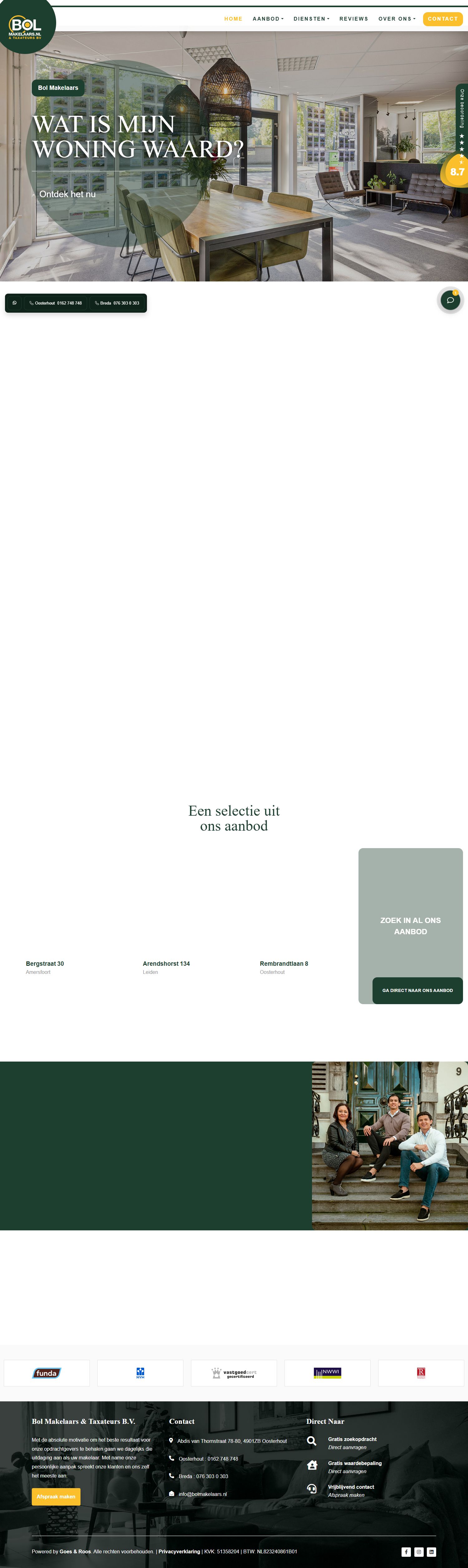 Screenshot van de website van www.bolmakelaars.nl