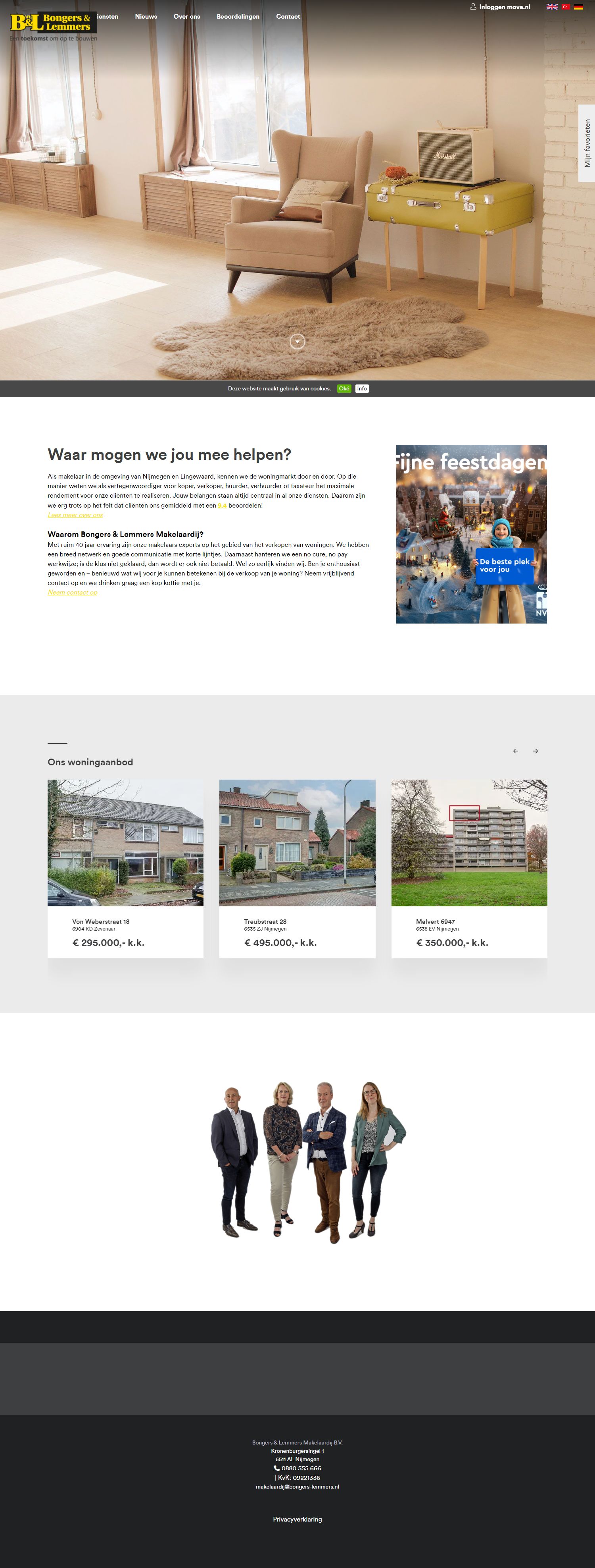 Screenshot van de website van www.bongers-lemmers.nl