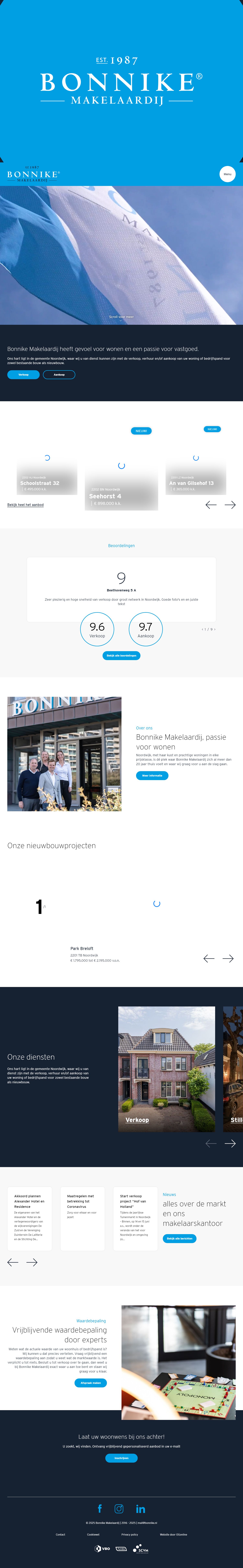 Screenshot van de website van www.bonnike.nl