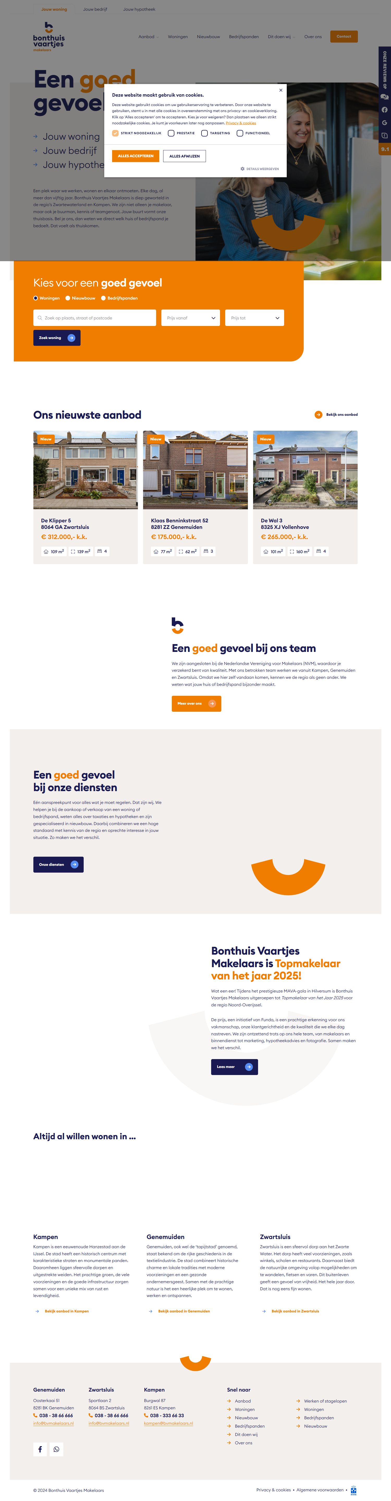 Screenshot van de website van www.bvmakelaars.nl