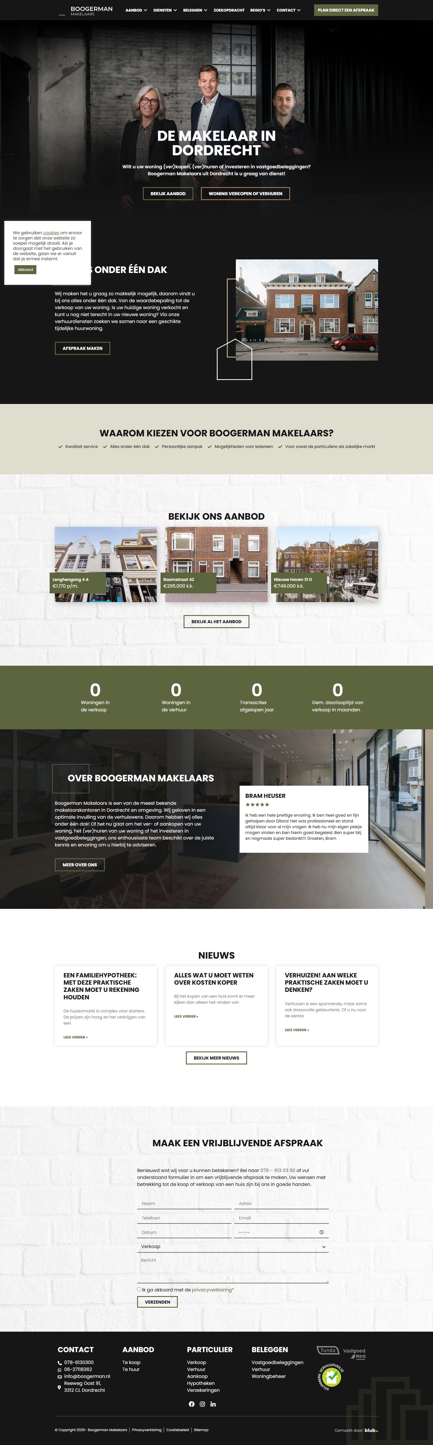 Screenshot van de website van www.boogerman.nl