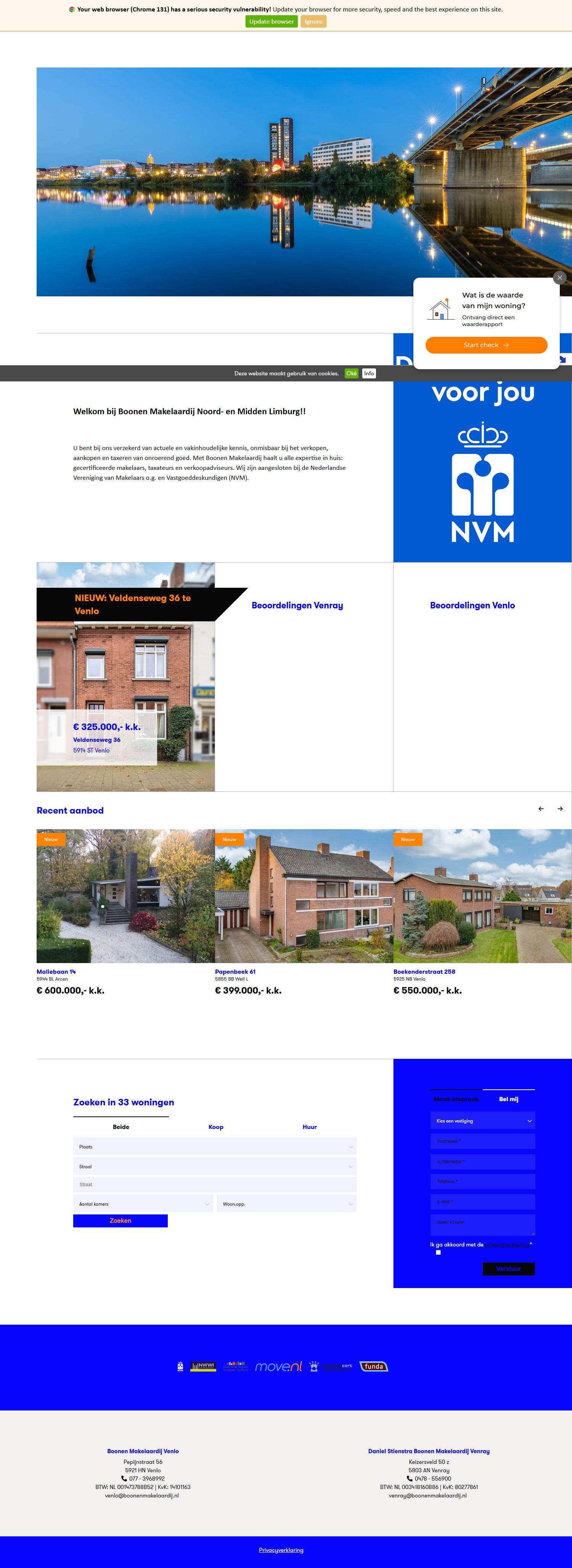 Screenshot van de website van www.boonenmakelaardij.nl