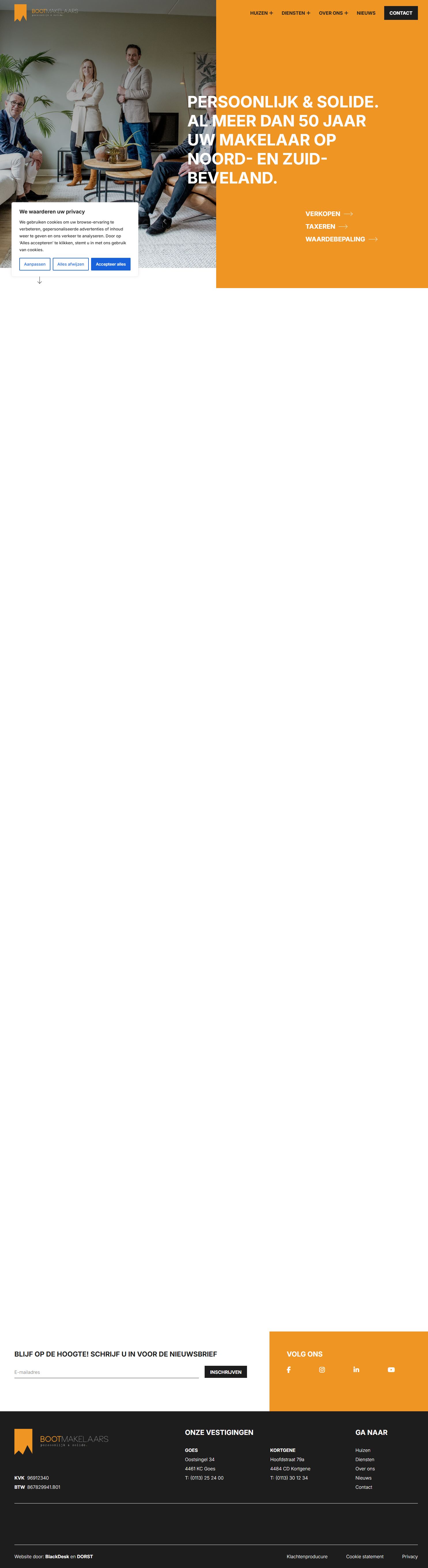 Screenshot van de website van www.bootmakelaars.nl