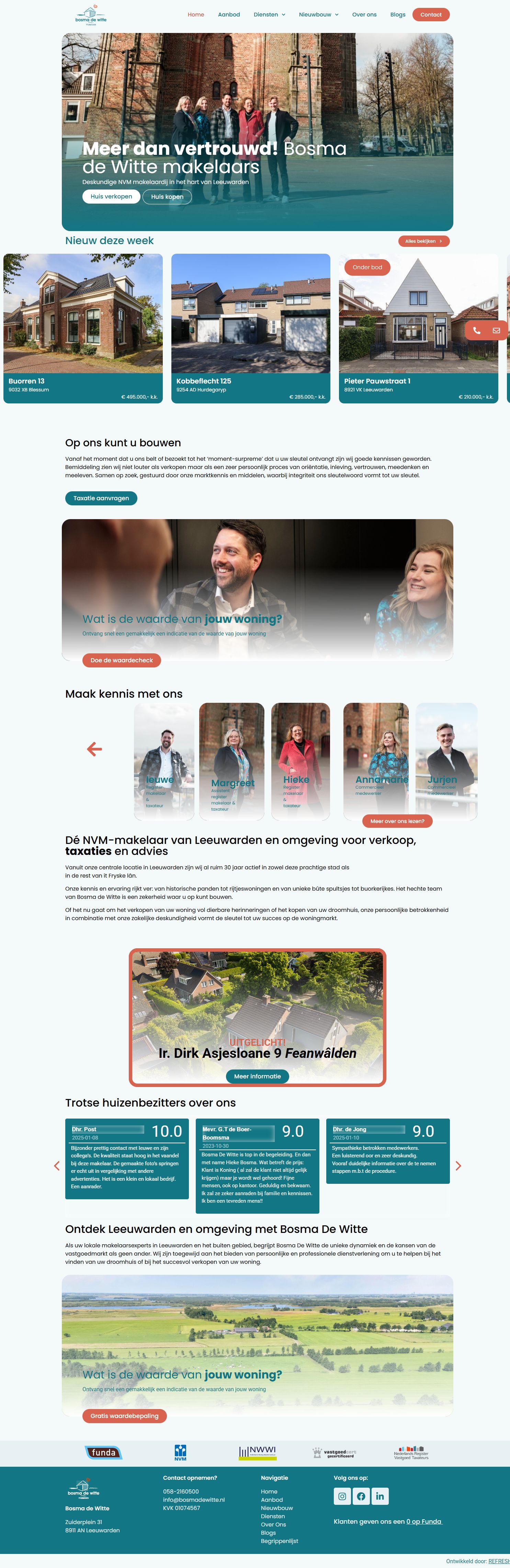 Screenshot van de website van www.bosmadewitte.nl