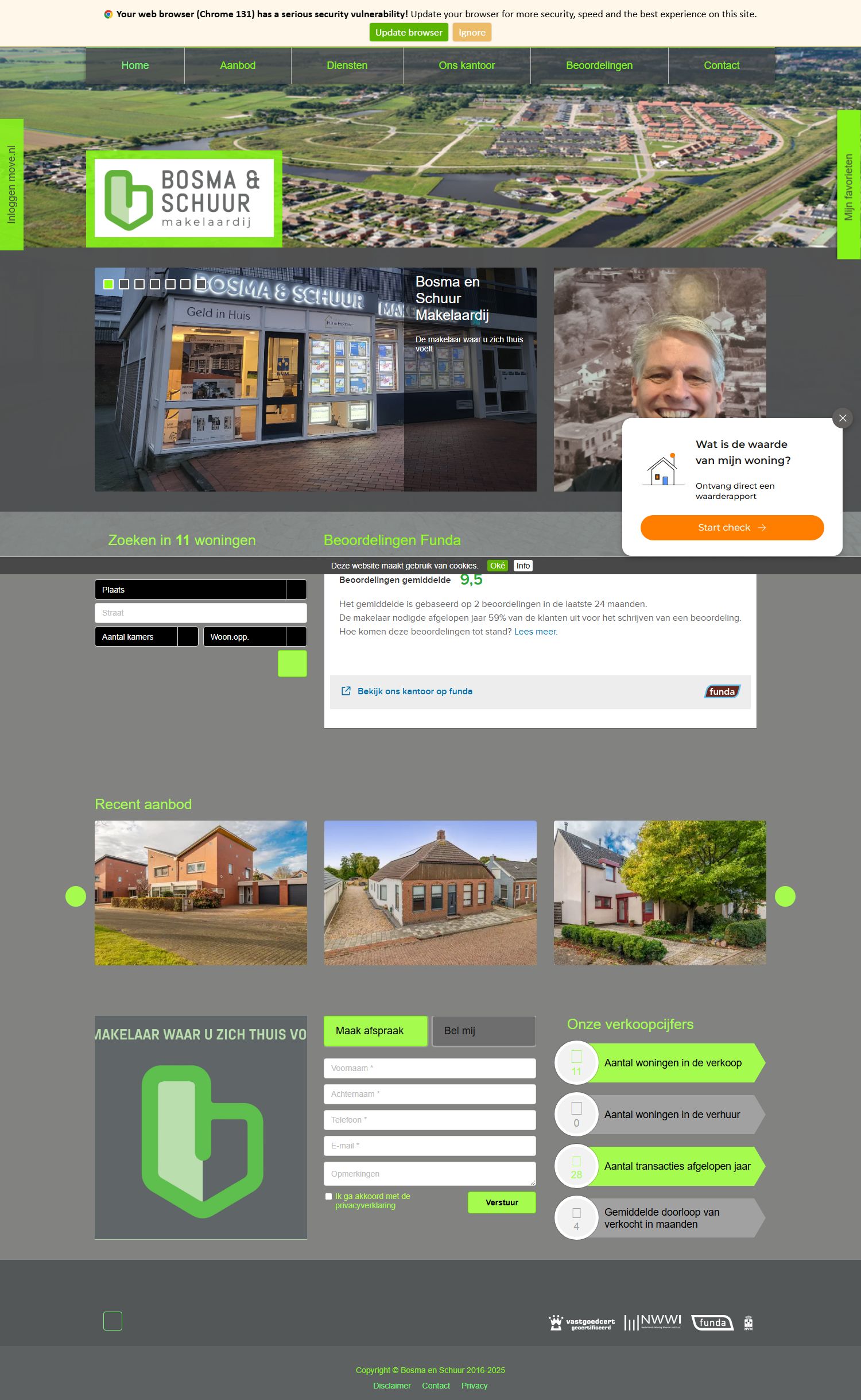 Screenshot van de website van www.bosmaenschuur.nl