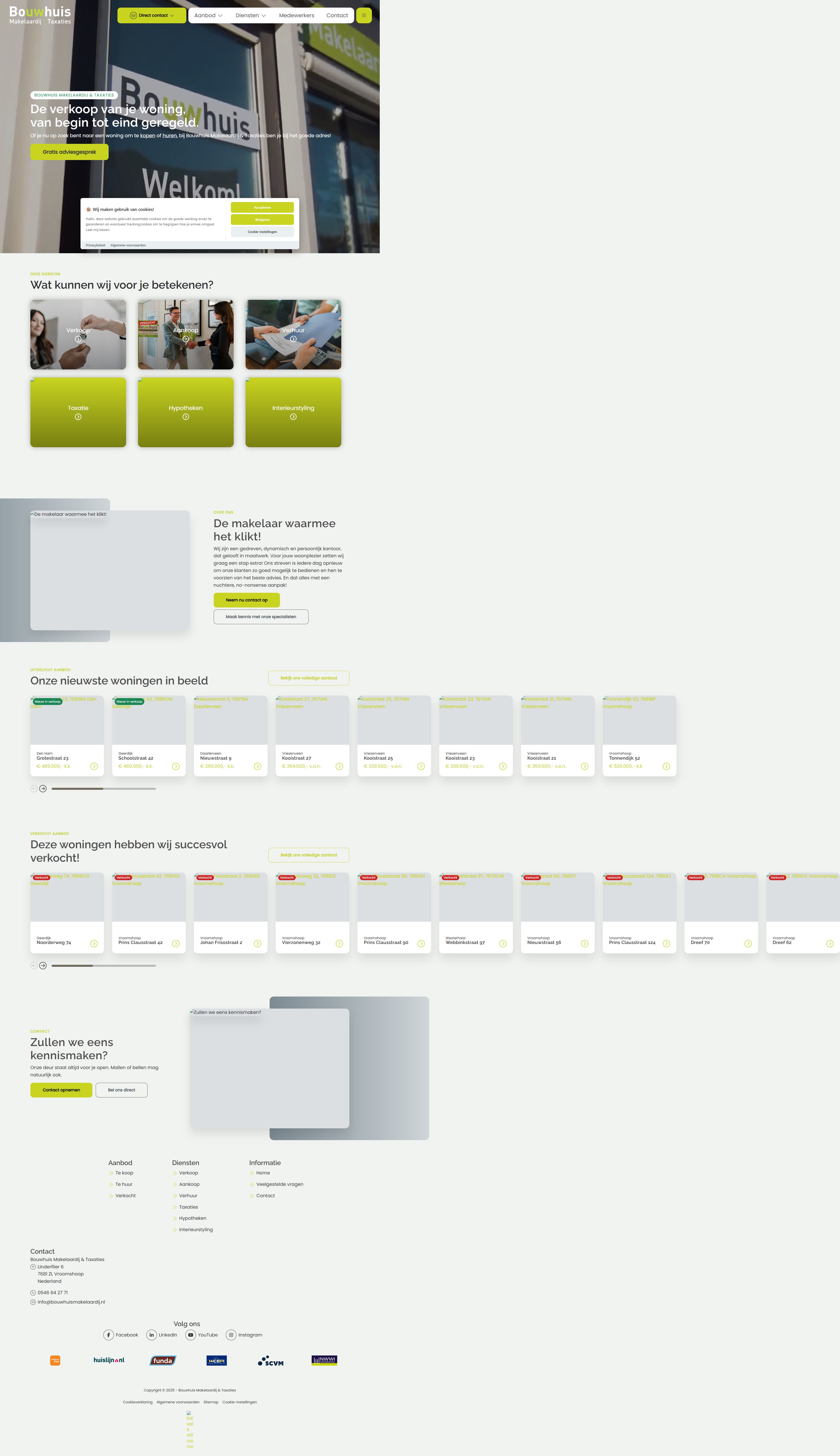 Screenshot van de website van www.bouwhuismakelaardij.nl