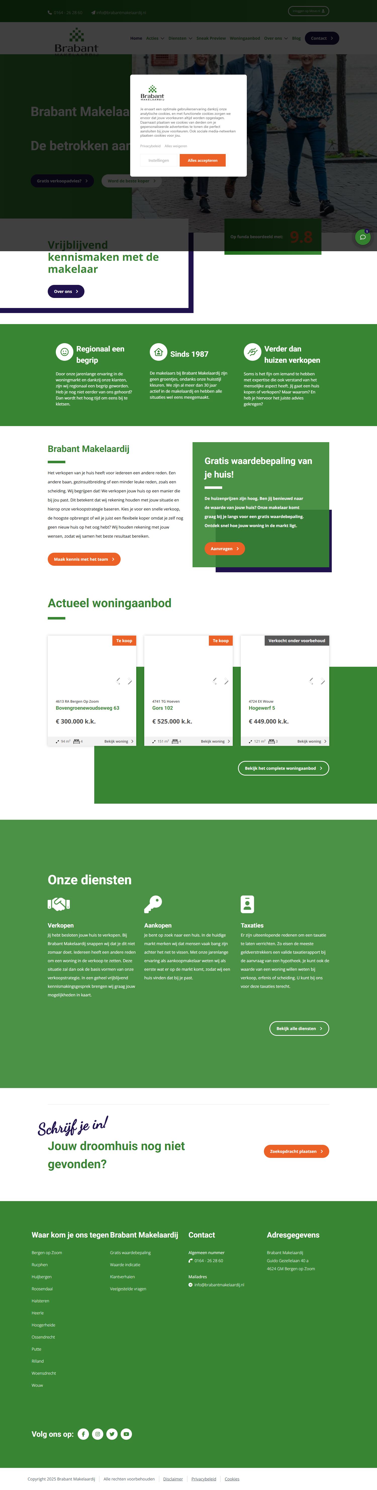 Screenshot van de website van www.brabantmakelaardij.nl