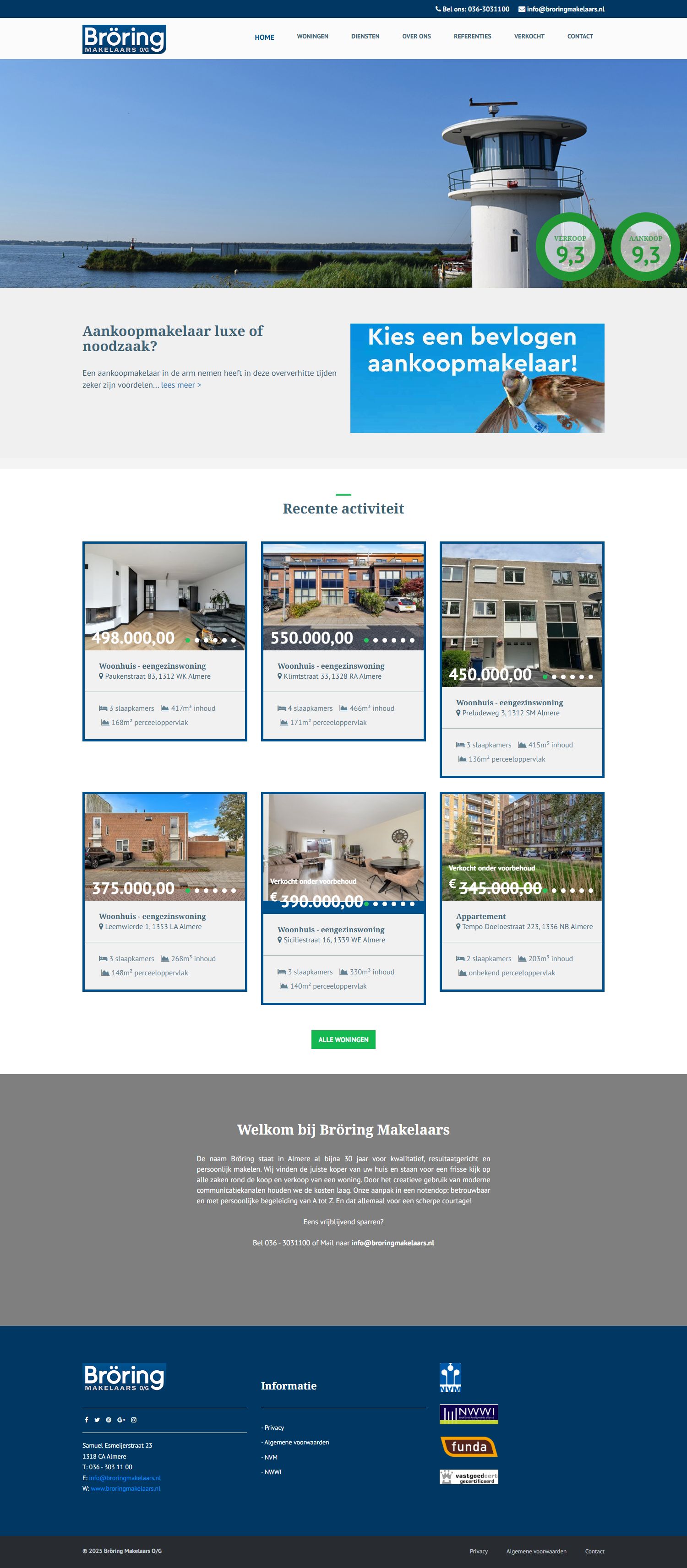 Screenshot van de website van www.broringmakelaars.nl