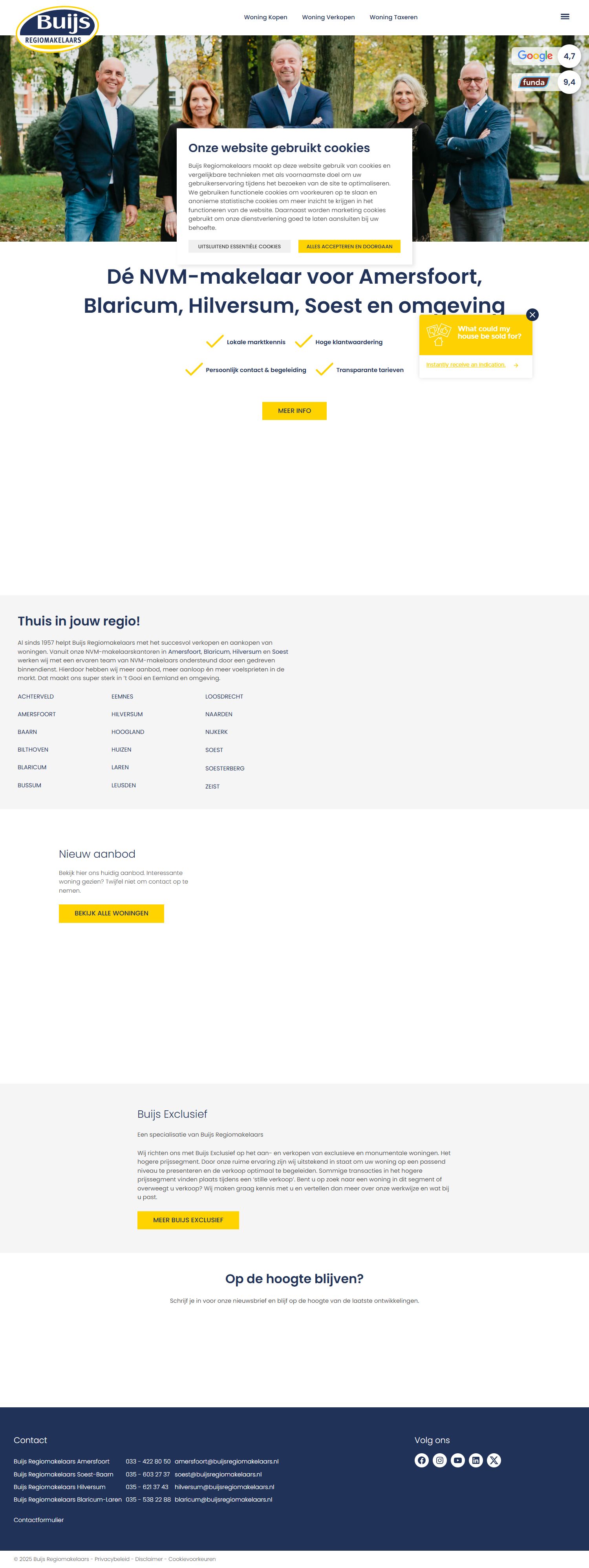Screenshot van de website van www.buijsregiomakelaars.nl