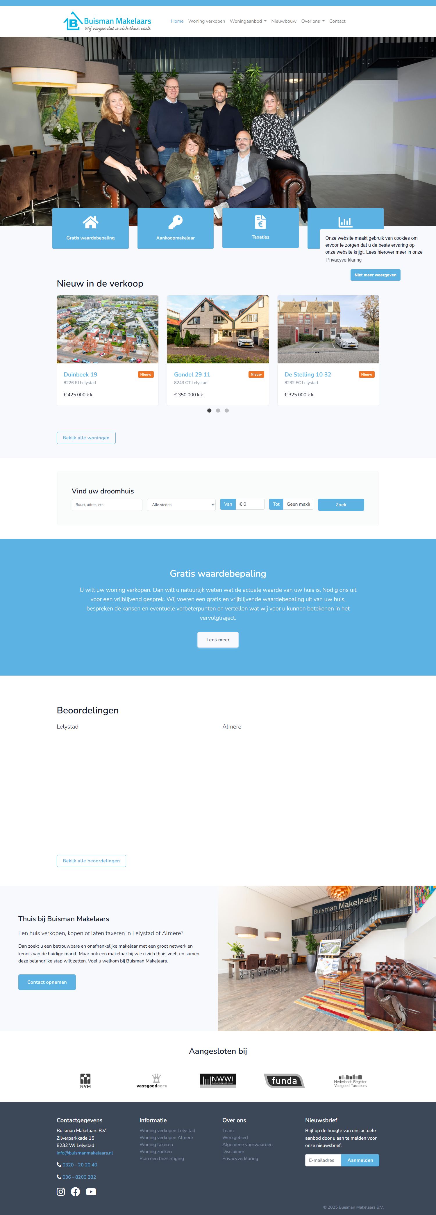 Screenshot van de website van www.buismanmakelaars.nl