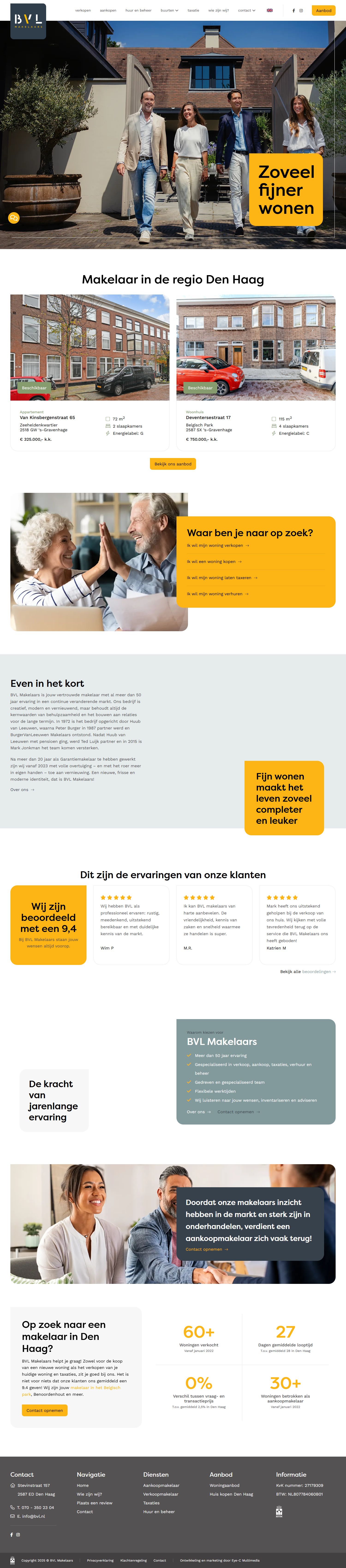 Screenshot van de website van www.bvl.nl